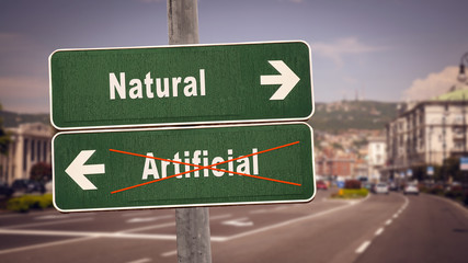 Street Sign Artificial versus Natural