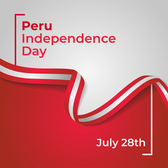 Happy Republic of Peru Independence Day Vector Design Template Illustration - obrazy, fototapety, plakaty
