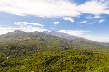 Hibok-Hibok Volcano. Mountain landscape on the island of Camiguin, Philippines. Volcanoes and forest. Hills and rainforest.