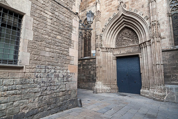 Cathedral of Barcelona, Spain. Gothic quarter.