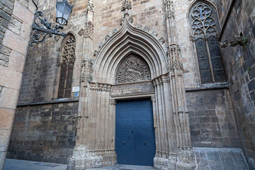 Cathedral of Barcelona, Spain. Gothic quarter.