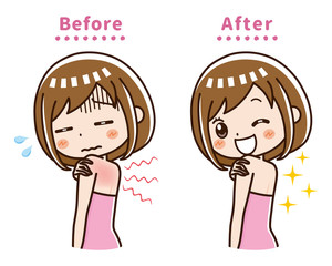 背中　かゆみ　ビフォー　アフター