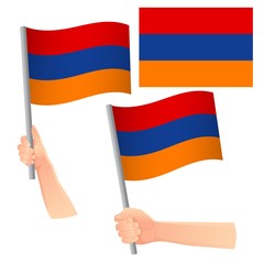 armenia flag in hand set