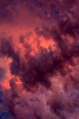 Abstract color of clouds and sky on pink in evening sunshine.