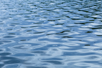 waves on the city pond shot on a cloudy evening
