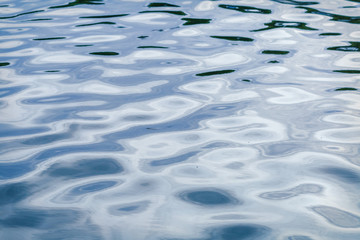 waves on the city pond shot on a cloudy evening