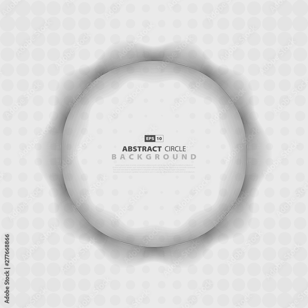 Poster abstract gray wavy pattern design circle halftone design. illustration vector eps10