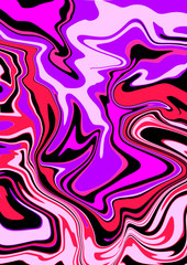 Abstract purple red digital background. Marble effect. Fluid art painting