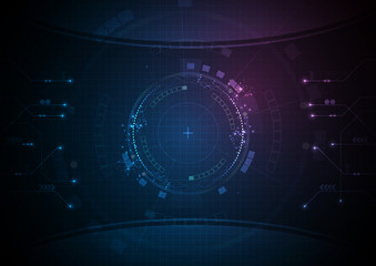 Fototapeta premium Blue Pink Futuristic Game Data Technology
