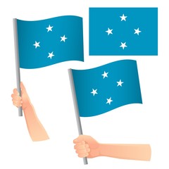 Micronesia flag in hand set