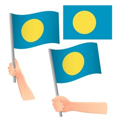 Palau flag in hand set
