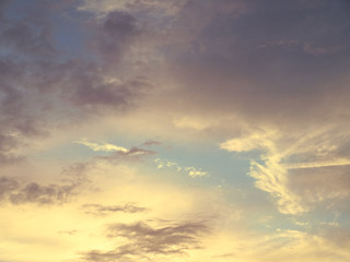 Beautiful fiery orange sunset sky