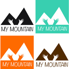 mountain logo work vector
