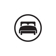 Double bed vector icon on white