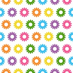 Seamless floral pattern. Abstract floral background. Bright flowers on a white background.