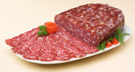 Spianata di maiale , salume italiano