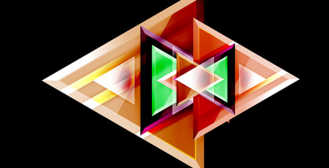 Glossy shiny triangles background