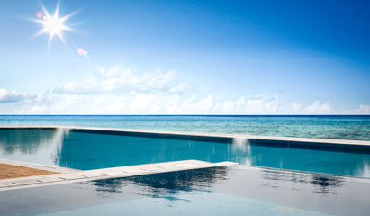 sea landscape and blue sky background 