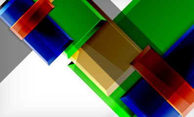 Bright colorful square shape blocks geometrical background