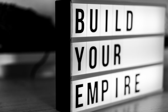 Motivational Business start up board. Concept. Flat lay. Top view