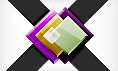 Bright colorful square shape blocks geometrical background