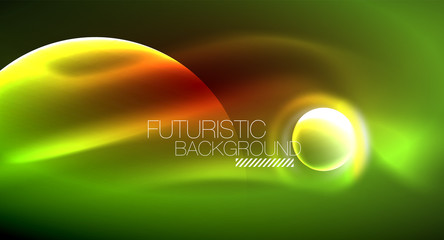 Vector glowing neon circles abstract background