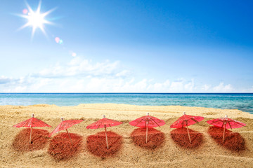 Fototapeta na wymiar Summer background of sand and beach landscape 