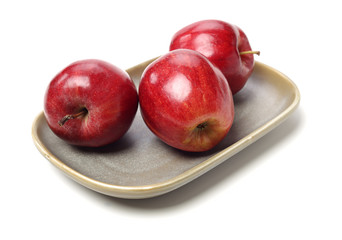 Red apples isolated on white background