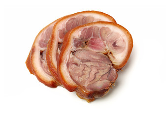 cooked pork (leg) isolated on white background
