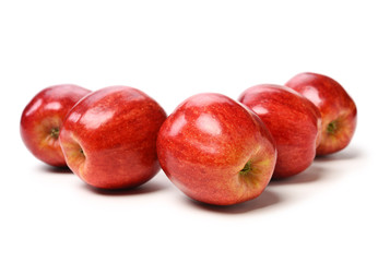 Red apples isolated on white background