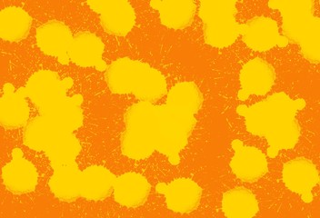Yellow graffiti circles on orange background