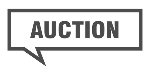 auction sign. auction square speech bubble. auction