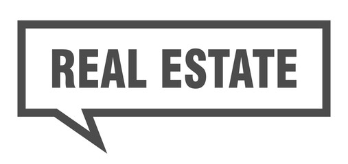 real estate sign. real estate square speech bubble. real estate