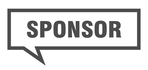 sponsor sign. sponsor square speech bubble. sponsor