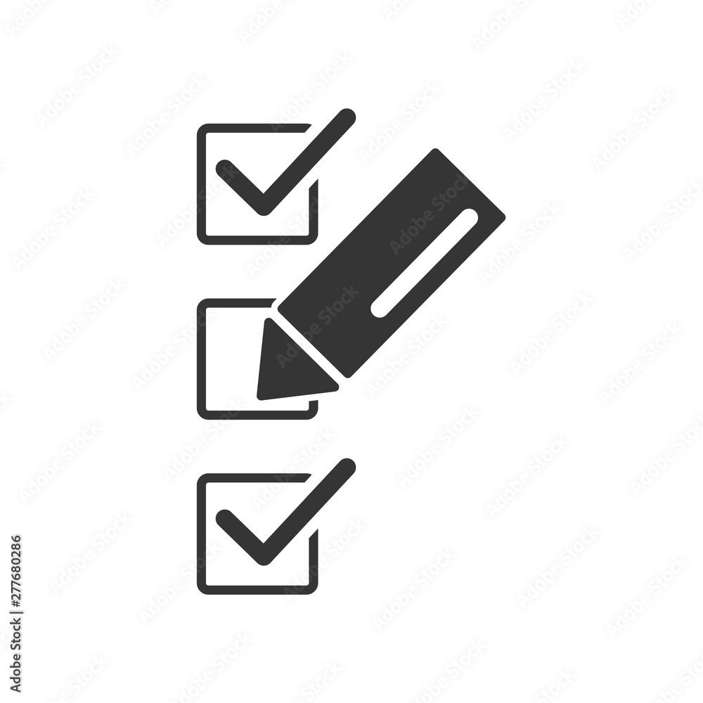 Leinwandbilder survey icon template black color editable. survey symbol vector sign isolated on white background. s
