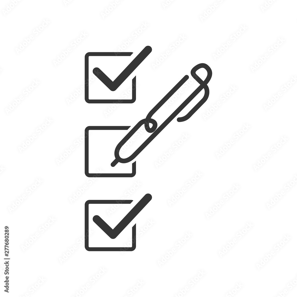 Leinwandbilder Survey icon template black color editable. Survey symbol vector sign isolated on white background. Simple pictogram for graphic and web design