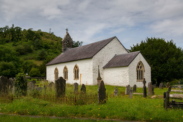 Fototapeta na wymiar St Michael's church in Talley village, Carmarthen, Mid Wales, UK, next to the ruins of Talley Abbey