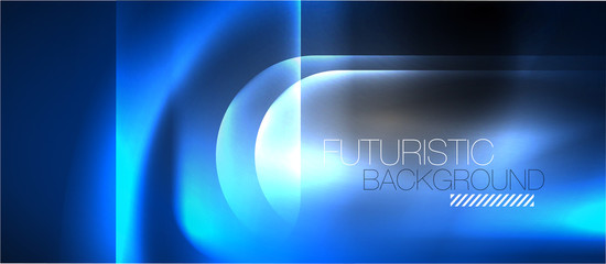 Neon glowing techno lines, hi-tech futuristic abstract background template