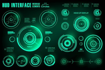 Futuristic green virtual graphic touch user interface