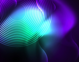 Shiny metallic neon waves vector design