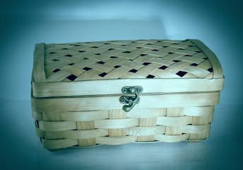 wicker box.isolated on a white background. photo with copy space.
