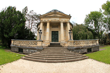 Old Mausoleum Photographed with a Fisheye
