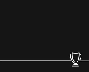 Trophy cup line art icon, Vector on white background