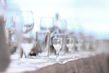 close up.table in the restaurant before the Banquet