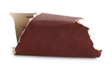 Emery paper, sandpaper isolated on white
