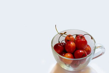 Orange and red sweet cherry isolated on white background 1