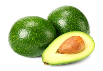 healthy food. fresh avocado with slices isolated a on white background
