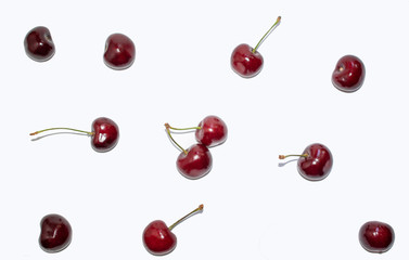 Red sweet cherry isolated on white background 1