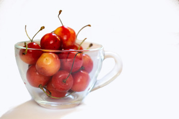 Orange and red sweet cherry isolated on white background 8