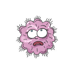 Microbe doodle. Virus sketch. Bacteria. Cell. Germ. Allergy. Disease. Parasite. Unicellular organism. Cute cartoon microbe. Infection. Funny microorganism. Alien.